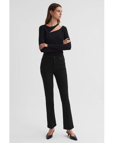 PAIGE High - Cindy Rise Cropped Jeans, Black Shadow - Blue