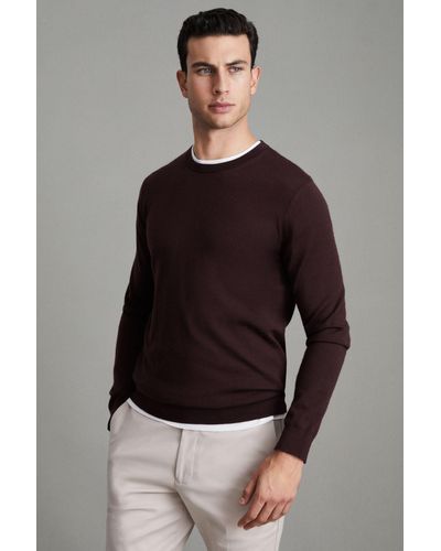 Reiss Wessex - Bordeaux Merino Wool Sweater, Xxl - Multicolor