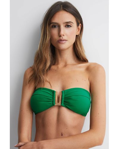 Reiss Carina - Green Bandeau Bikini Top