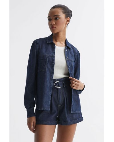 PAIGE Belize - Denim Shirt, Rena - Blue