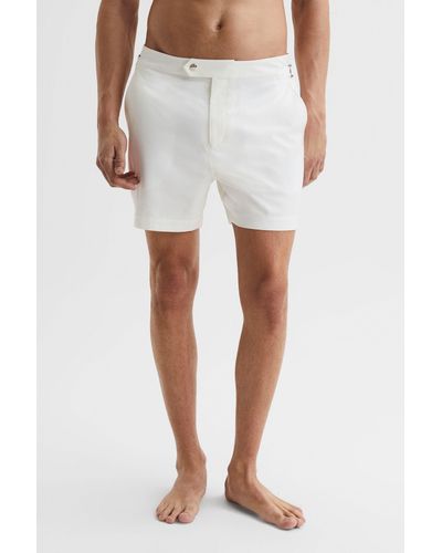 Reiss Sun - White Side Adjuster Swim Shorts, Uk X-large