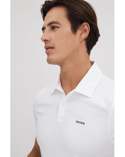 Reiss Owens - White Slim Fit Cotton Polo Shirt, Xxl