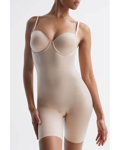 Spanx Shapewear Firming Strapless Mid-thigh Bodysuit With Cups - Natural