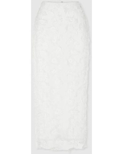 Anna Quan Sheer Applique Midi Dress - White