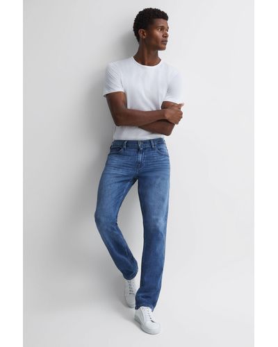 PAIGE Federal - Regular Fit Straight Leg Jeans, Stetson - Blue