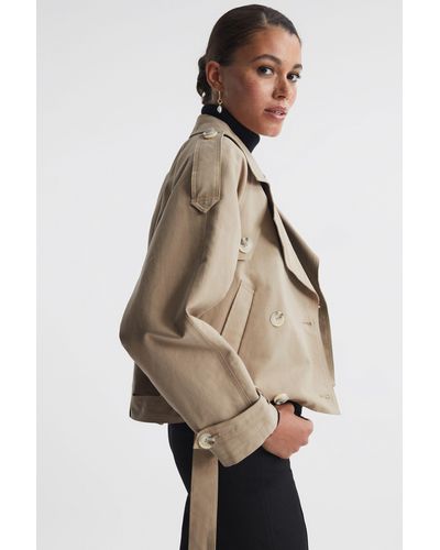 Meotine Cropped Trenchcoat - Natural