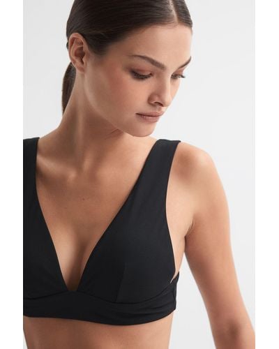 Reiss Tara - Black Italian Fabric Bikini Top