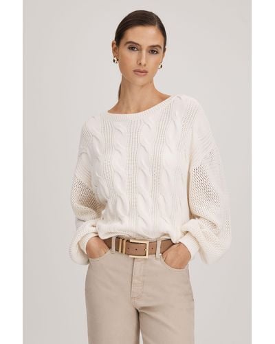 PAIGE Cotton Blend Knitted Sweater - Natural