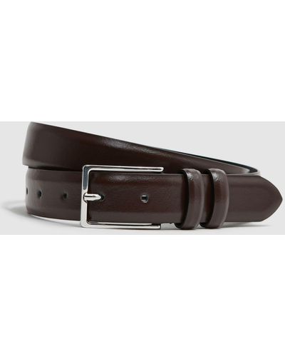 Reiss Dante - Chocolate Smooth Leather Belt, 36 - Brown