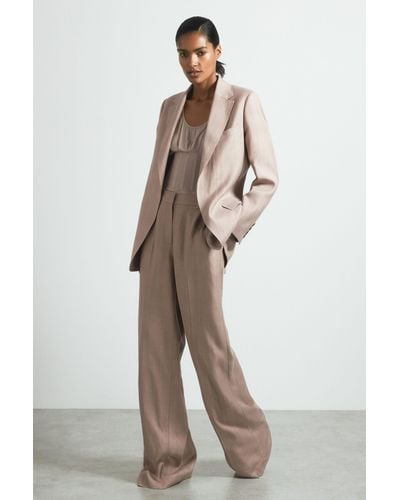 ATELIER Tailored Double Breasted Suit Blazer - Pink