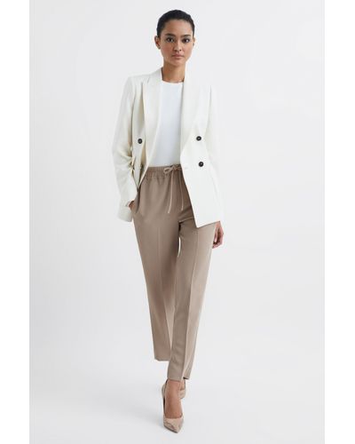 Reiss Hailey - Mink Hailey Tapered Pull On Pants, Us 2 - Natural