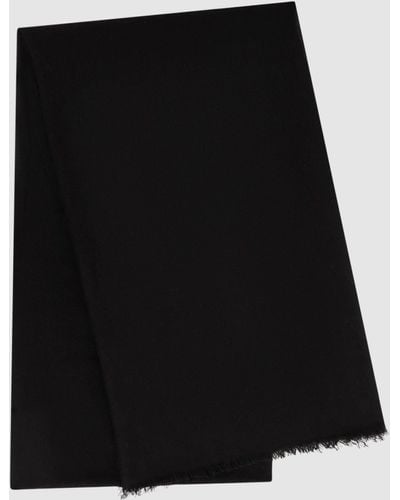 Reiss Heidi - Black Wool-cashmere Lightweight Scarf, One