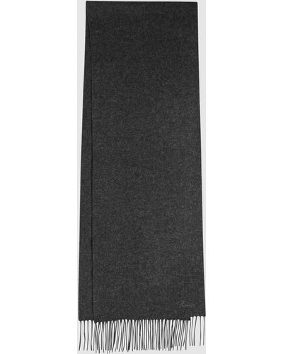 Reiss Picton - Charcoal Cashmere Blend Scarf - Black