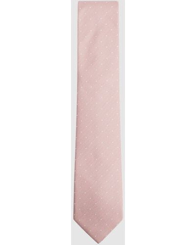 Reiss Liam - Soft Pink Liam Polka Dot Tie, One