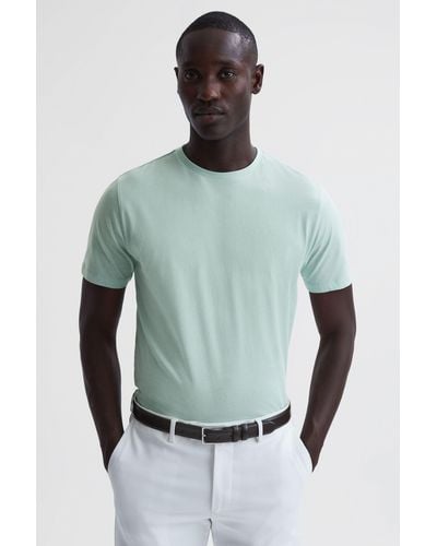 Reiss Bless - Mint Cotton Crew Neck T-shirt, Xl - Green