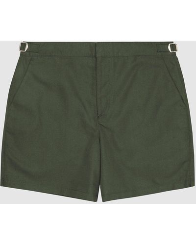 Reiss Jose - Swim Shorts With Side Adjusters - Green