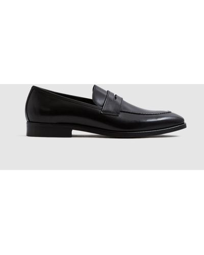 Reiss Grafton - Black Leather Saddle Loafers, Us 10