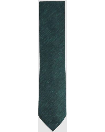 Reiss Giotto - Hunting Green Textured Silk Blend Tie