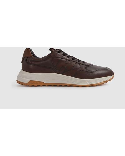 Hogan Leather Chunky Sneakers - Brown