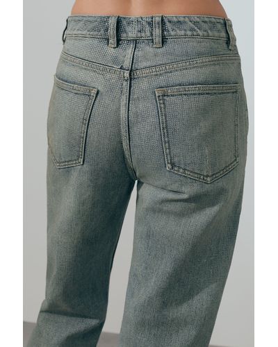 ATELIER Embellished Wide Leg Jeans - Gray