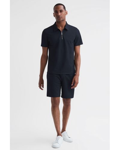 Reiss Malin - Navy Slim Fit Drawstring Shorts - Blue