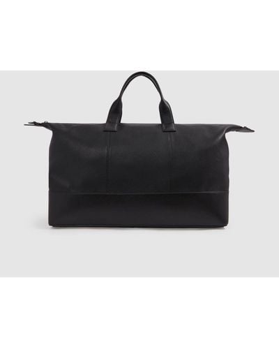Reiss Carter - Chocolate Leather Holdall, One - Black