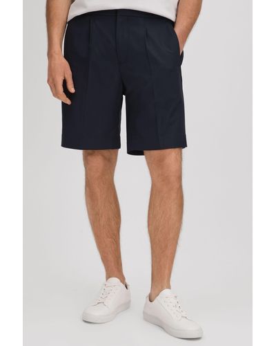 Reiss Sussex - Navy Relaxed Drawstring Shorts - Blue