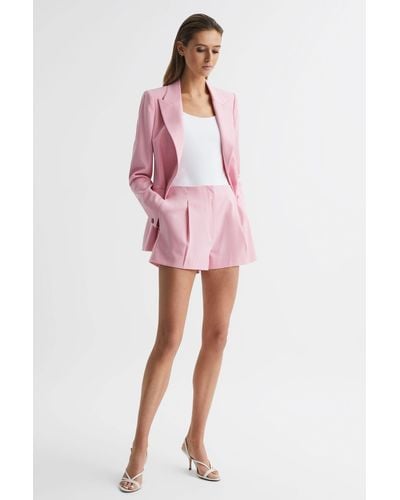 Reiss Blair - Pink Mid Rise Tailored Shorts, Us 2