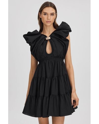 Acler Tiered Midi Dress - Black
