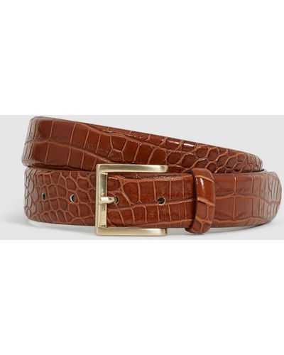Reiss Albany - Tan Leather Belt, 38 - Brown