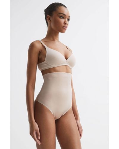 Spanx High-waisted Smoothing Thong in White