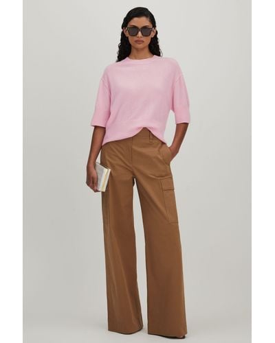 Crush Collection Cashmere Oversized T-shirt - Pink