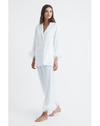 Sleeper Detachable Feather Pajama Set - White