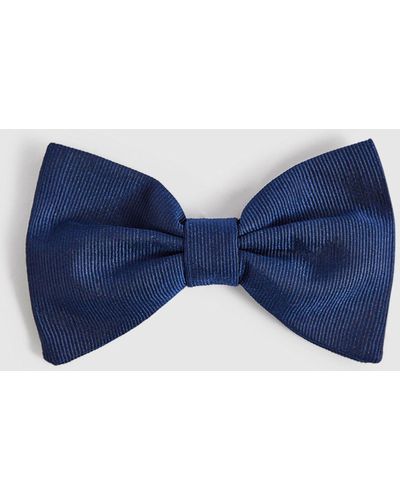 Reiss Boyle - Navy Silk Bow Tie, One - Blue
