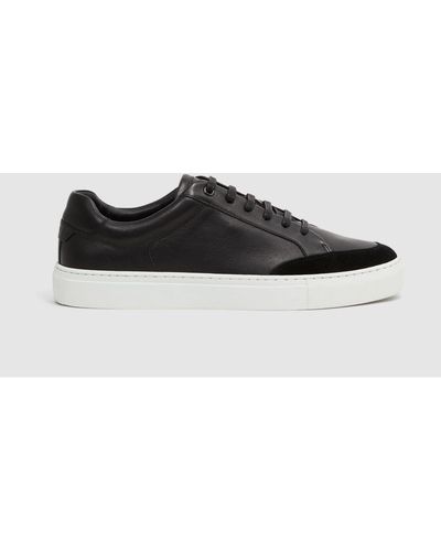 Reiss Ashley - Black Leather Low Top Sneakers, Us 13