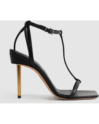 Reiss Sophia - Black Atelier Italian Leather Strappy Heels, Uk 5 Eu 38