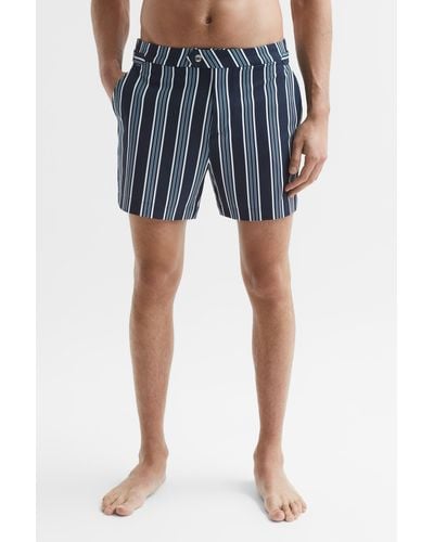 Reiss Palm - Navy Striped Swim Shorts, Uk X-large - Blue