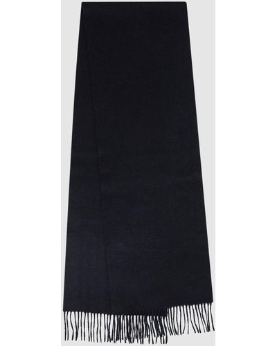 Reiss Picton - Navy Cashmere Blend Scarf, One - Black