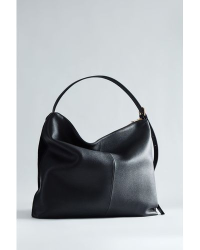 Reiss Vigo - Black Leather Suede Handbag, One