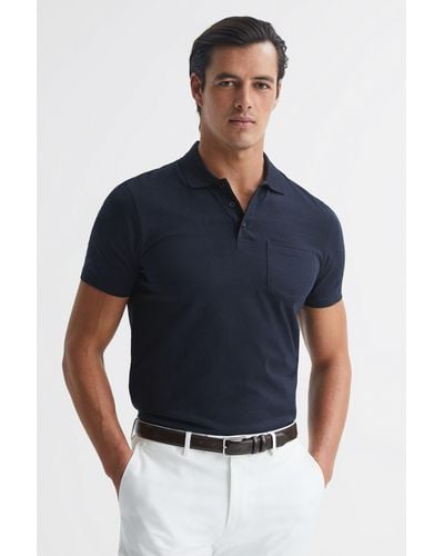 Reiss Austin - Navy Short Sleeve Polo T-shirt, Uk X-large - Blue