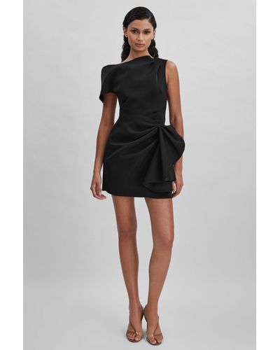 Acler Ruffle Side Mini Dress - Black