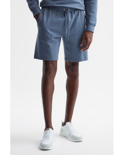 Reiss Robin - Airforce Blue Textured Drawstring Shorts, Uk X-small