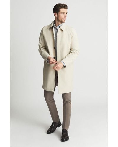 Reiss Colombo - Stone Single Breasted Long Length Coat, Uk X-large - Natural