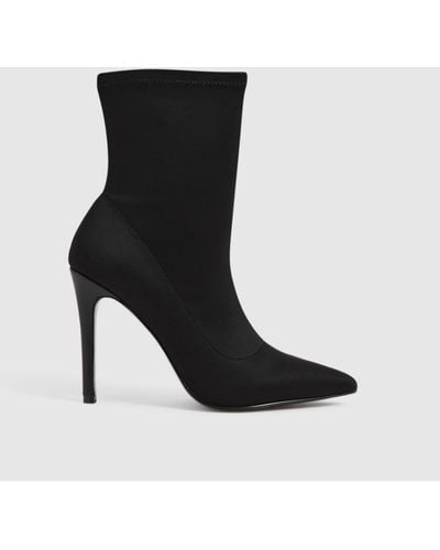 Reiss Dakota - Black Heeled Sock Boots, Us 6.5