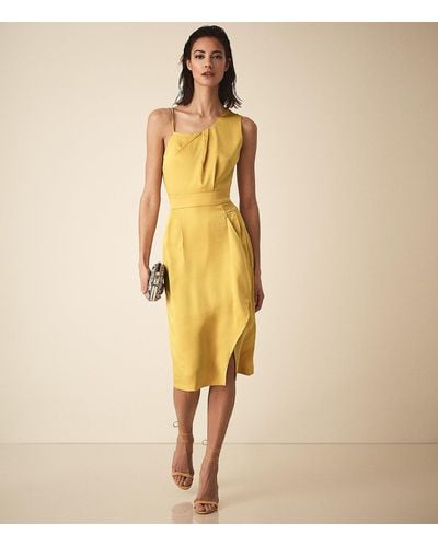 Reiss Sara - One Shoulder Cocktail Dress - Yellow