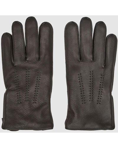 Reiss Iowa - Leather Gloves - Black