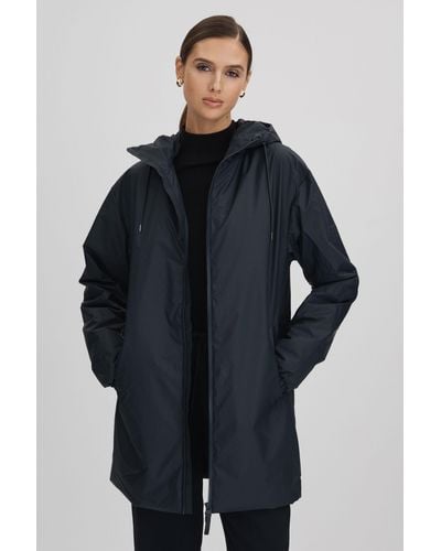 Rains Waterproof Long Jacket - Blue