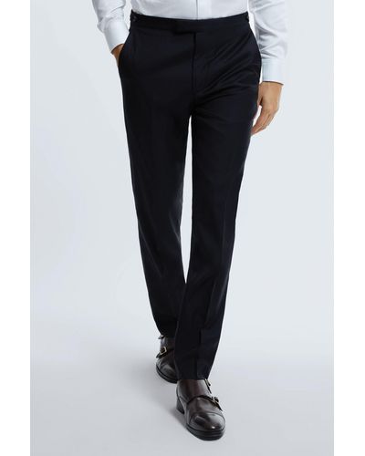 ATELIER Wool-cashmere Slim Fit Adjustable Pants - Blue