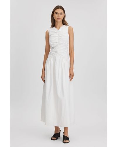 Anna Quan Ruche Maxi Dress - White