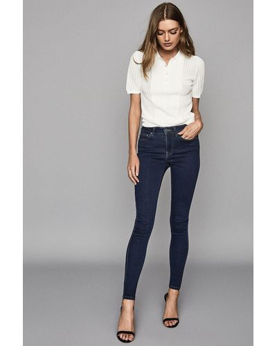 Reiss Lux - Indigo Lux Mid Rise Skinny Jeans, 25r - Blue
